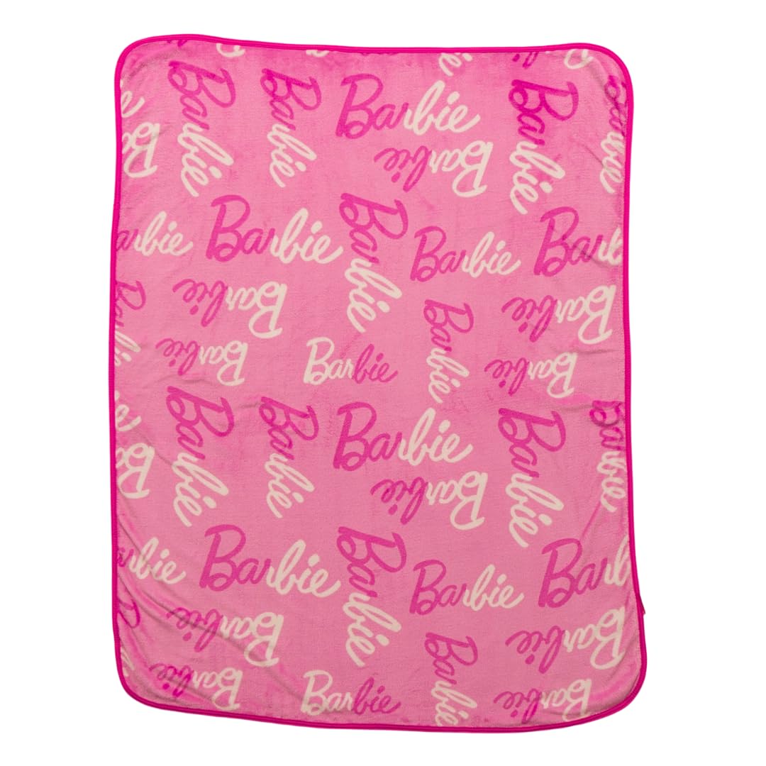 Barbie Kids Bedding Super Soft Cozy Silk Touch Throw, 40 in x 50 in, (Officially Licensed Product) By Franco