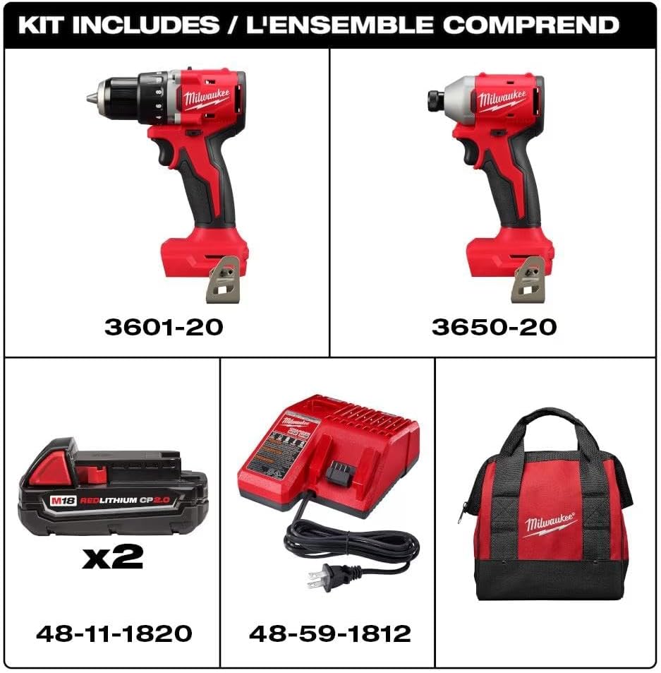 Milwaukee Electric - M18TRADE Compact BRUSHLESS 2-Tool Combo KIT