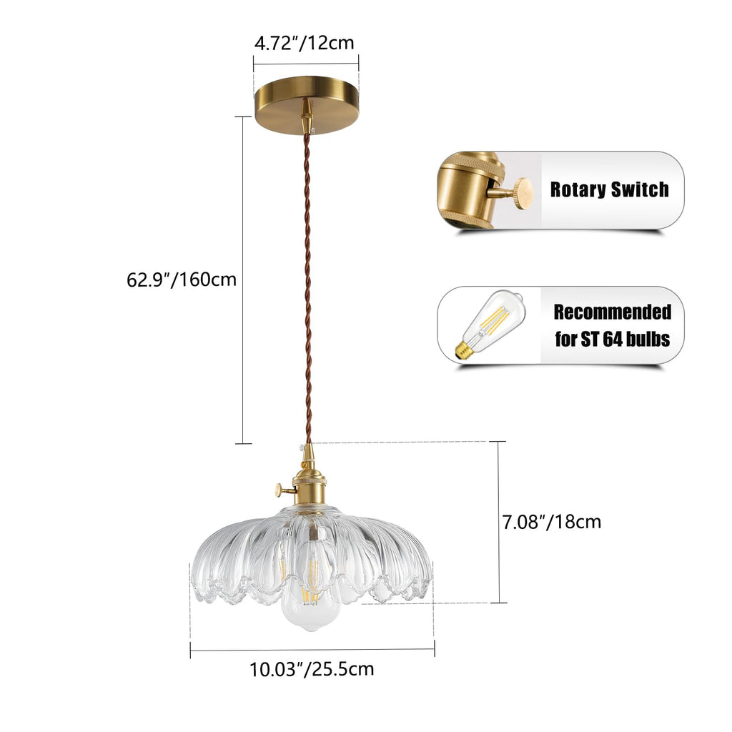 XZHGCEE Plug in Pendant Light: Amber Hanging Lamp Plug in Pendant Lamp, Glass Pendant Lighting for Kitchen Island, Bedroom, Dining Room, Living Room, No Bulb