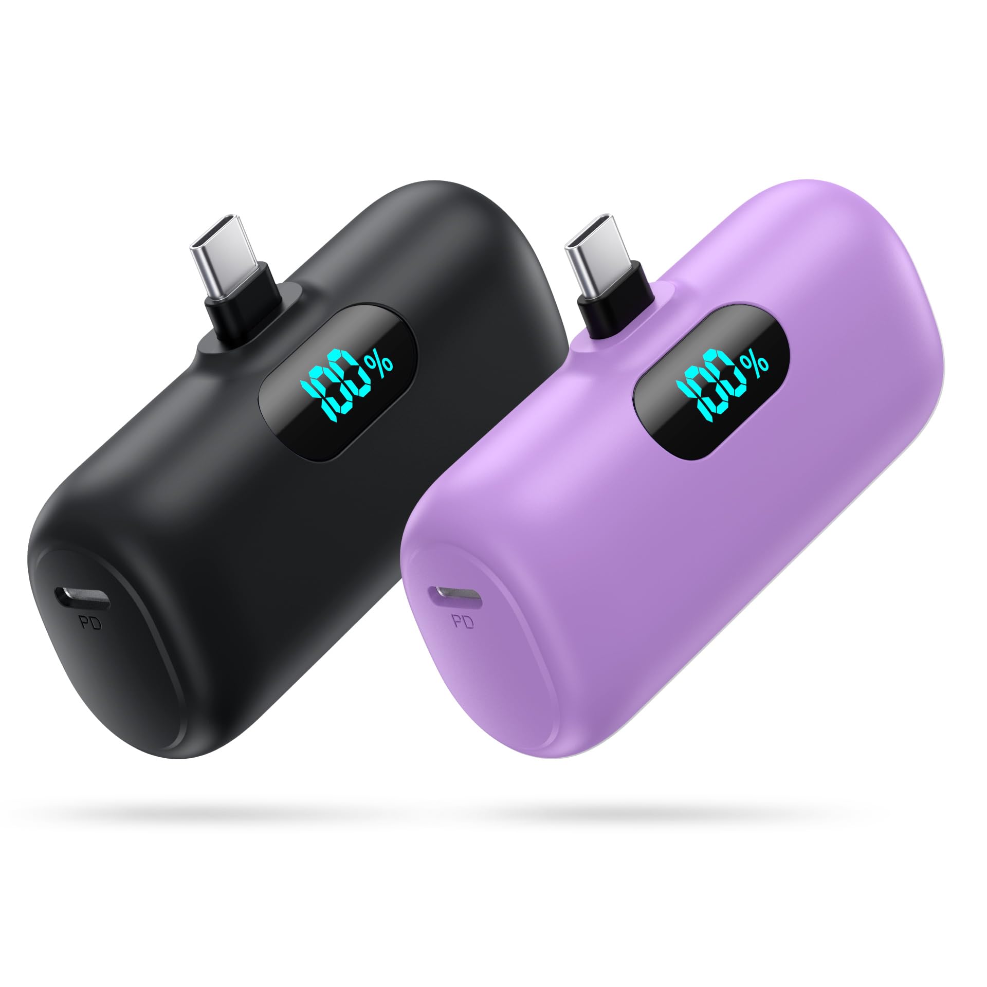[2-Pack]Portable Charger for iPhone 17/16/15,Mini Power Bank 5000mAh PD USB C Portable Phone Charger,Travel Essential Battery Pack for iPhone 17/17 Air/16/16 pro/15/15 pro Max/Android/Samsung/Moto/LG