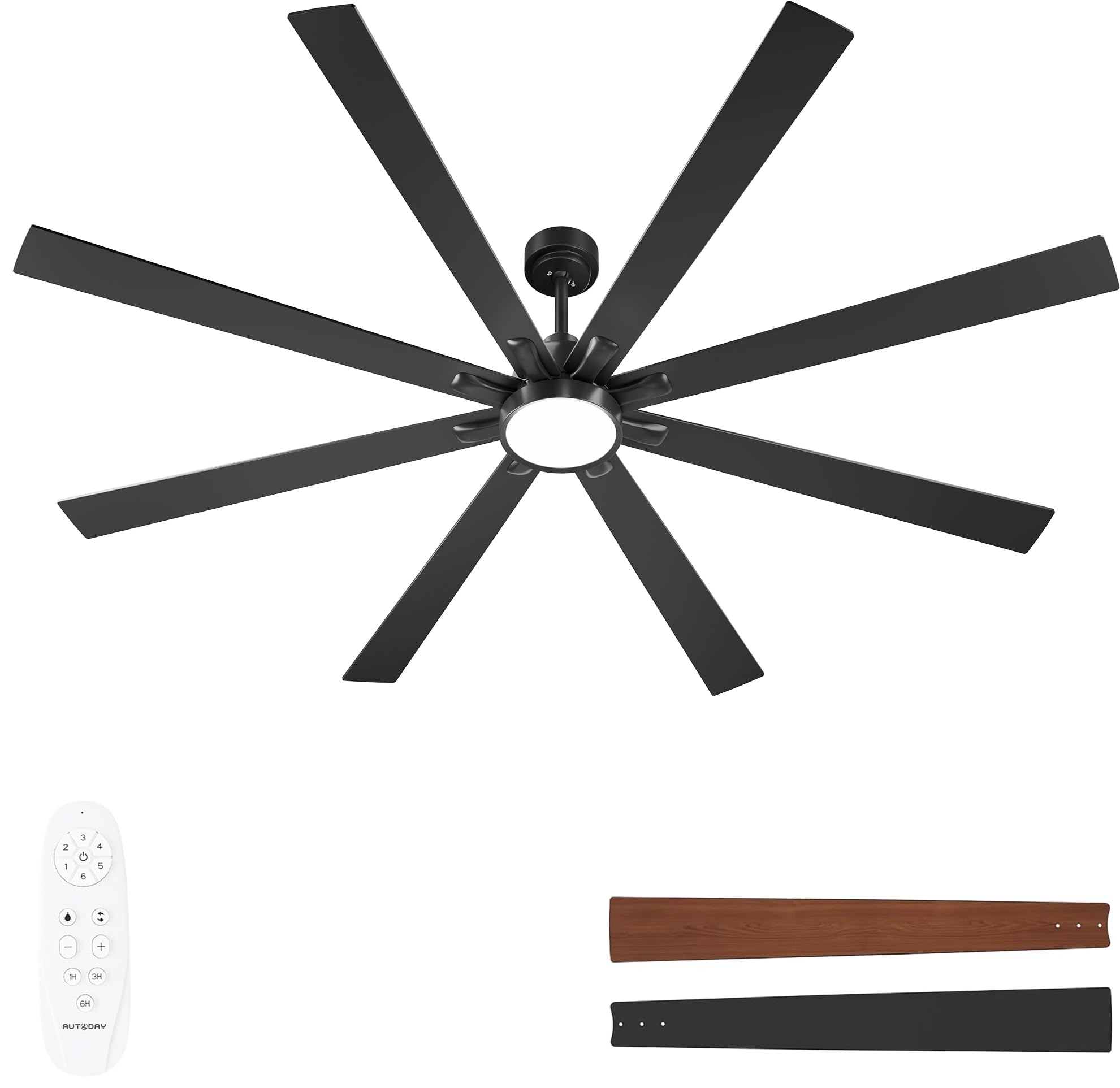 42 Inch Low Profile Ceiling Fan with Light, White Ceiling Fans with Lights and Remote, Flush Mount, 6 Speeds Reversible Quiet DC, 3CCT Dimmable, Indoor Outdoor Ceiling Fans for Patios Bedroom