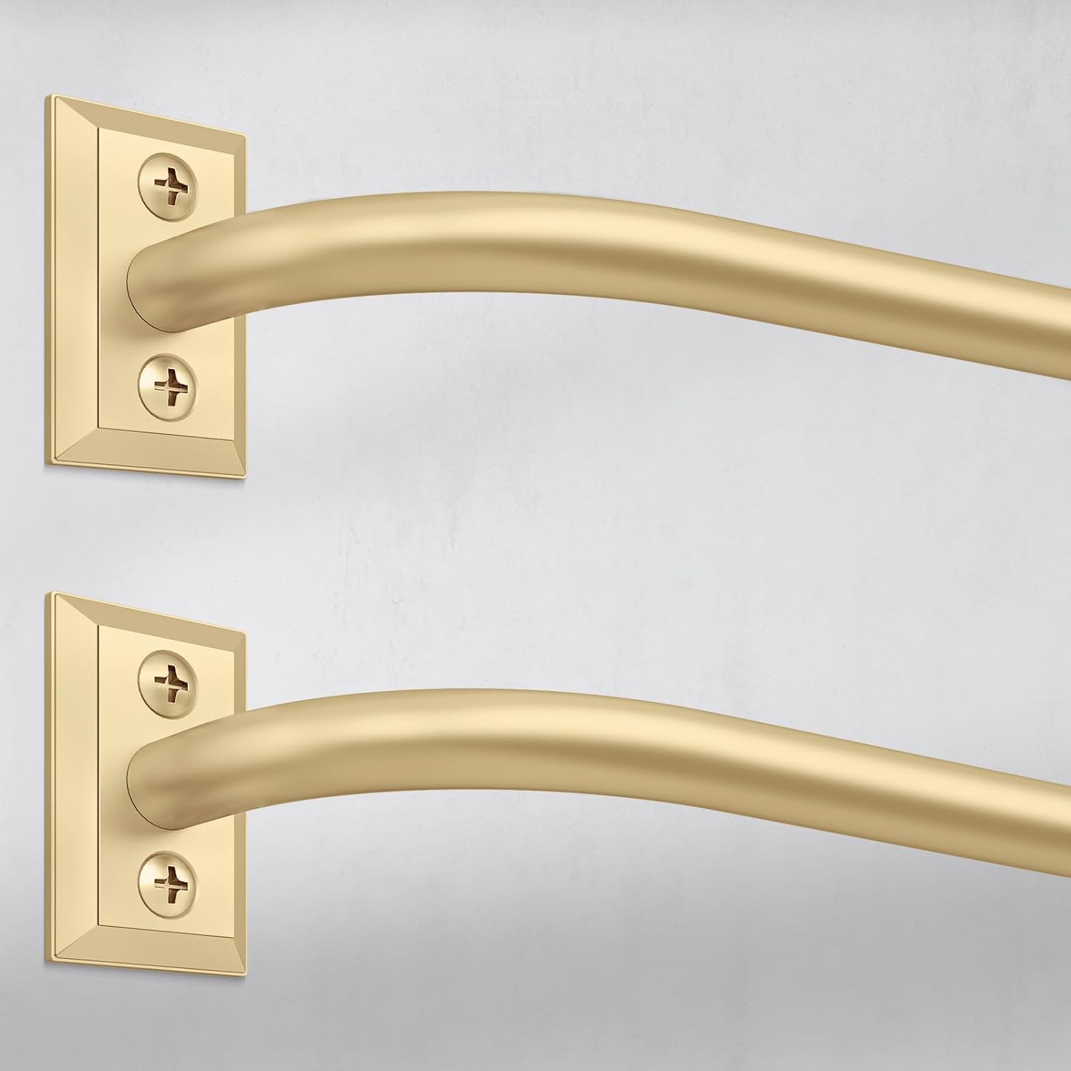 Hei!Dear 2 Pack Blackout Curtain Rod for Windows 28 to 48 inch (2.33-4Ft), Wrap Around Room Darkening Curtain Rods, 5/8" Samll Adjustable Modern Decorative Window rod,Gold