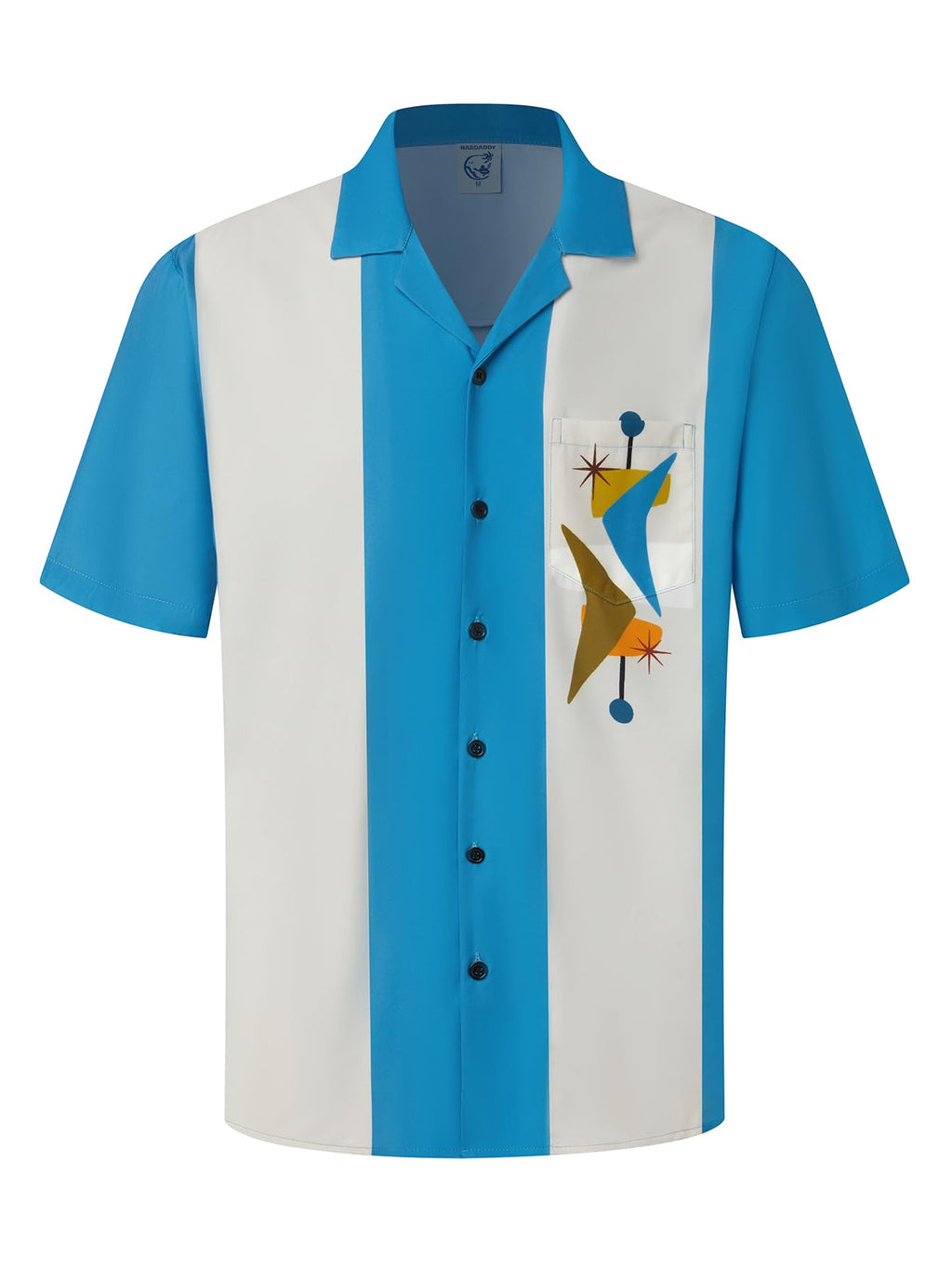 Hardaddy Men's Camp Collar Retro Vintage Bowling Button Down Shirt with Pocket Casual Short Sleeve Beach Shirts Summer