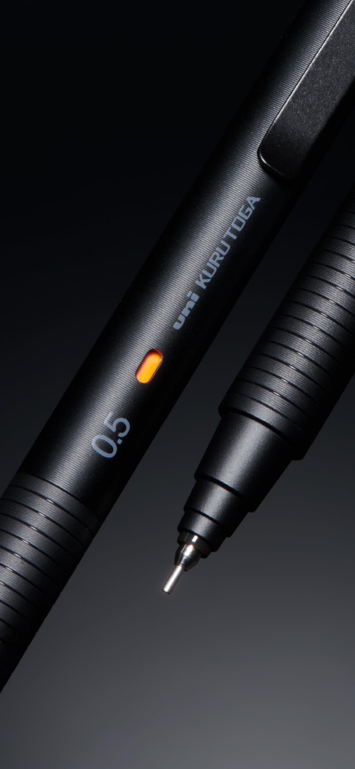 KURUTOGA Mitsubishi Pencil Mechanical Pencil Metal 0.5mm Nocturne Black M5KH1P.24 With Original Stylus Ballpoint Touch Pen
