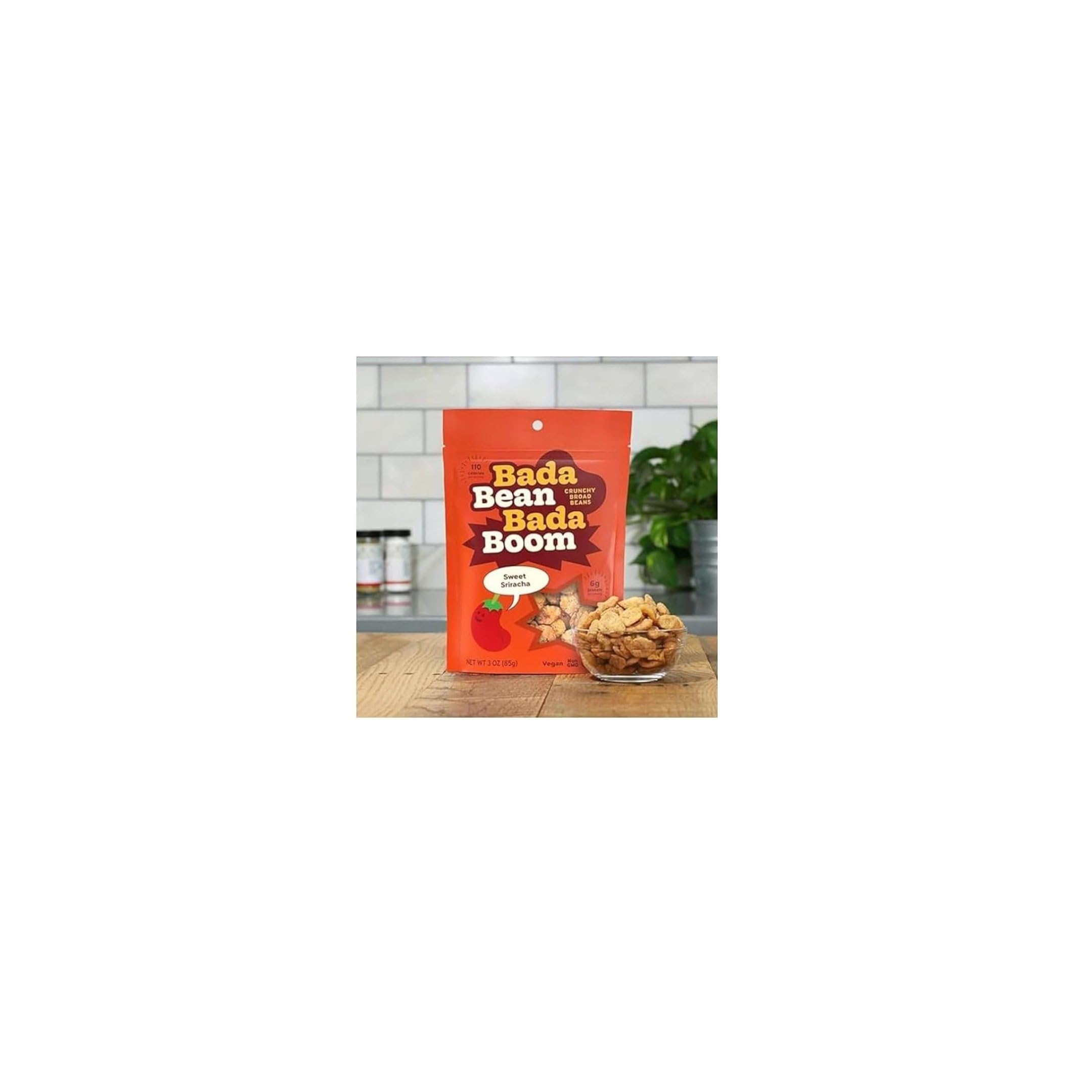 Bada Bean Bada Boom, Crunchy Roasted Broad Bean Snacks (Fava), High Protein, Vegan, Gluten-free - 110 Calorie Packs, Buffalo Wing, 4.5 Ounce (Pack of 6)