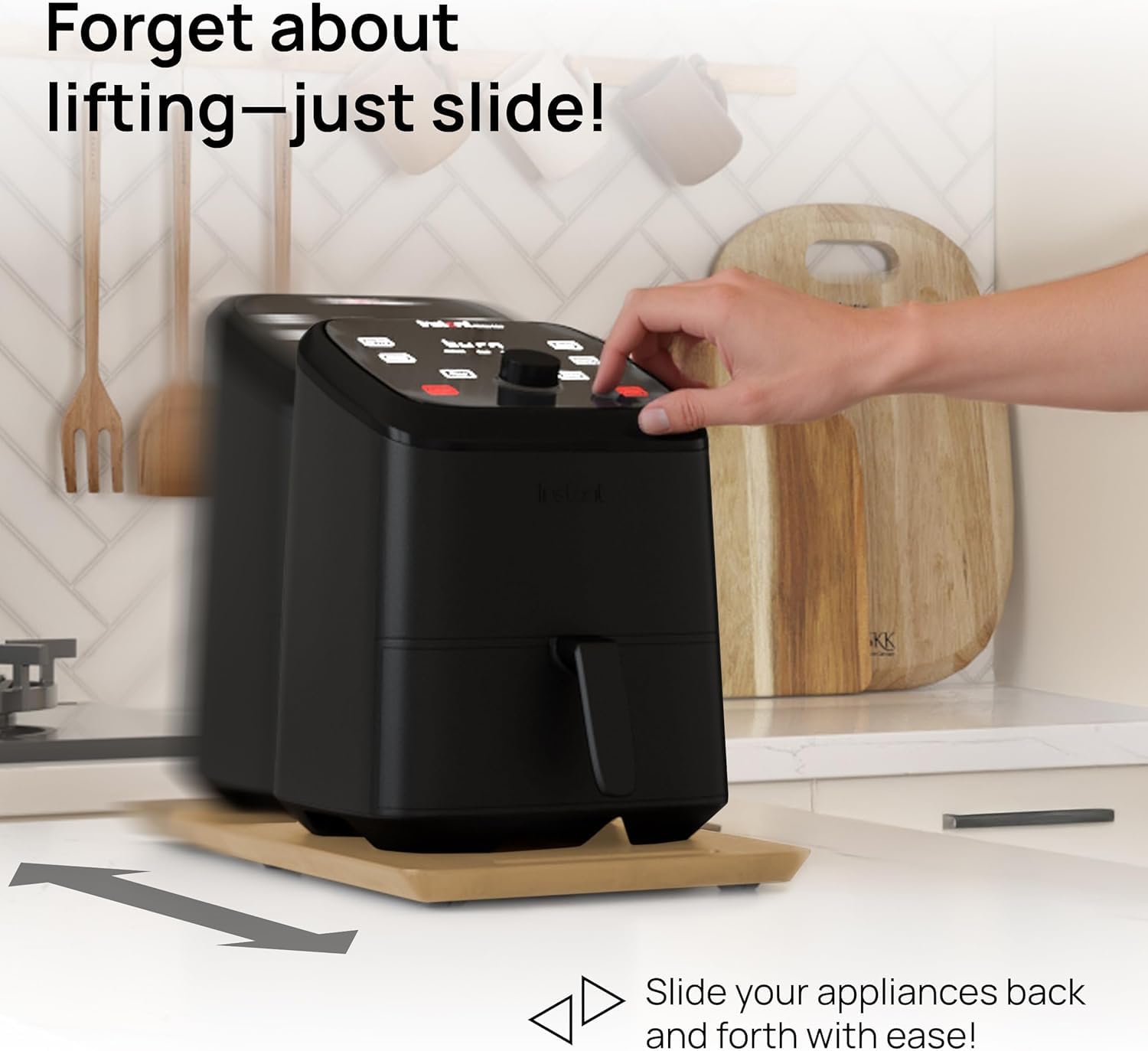 Ibyx Premium Bamboo Mixer Slider for KitchenAid 4.5-5 Qt Tilt-Head Stand Mixer - Food-Grade Appliance Slider Mat for Kitchen Countertop Storage Accessories (Black)