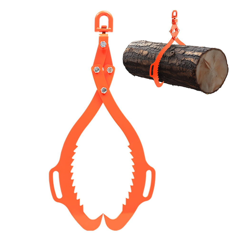 VEVOR Log Lifting Tongs 28in, 2 Serrated Claw Hook Log Tongs, Heavy Duty Steel Swivel Dragging Tongs, 1100LBS Log Grapple with Handles, Lumber Log Skidding Tongs for Tractors, Trucks, Forklifts, ATVs