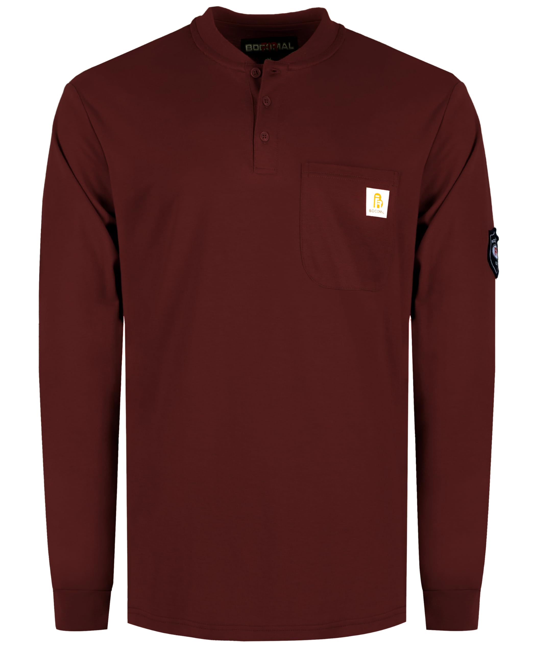 BOCOMAL FR Shirts Flame Resistant Shirt 5.5oz 100% Cotton Light Weight CAT2 Fire Retardant Henley Shirts
