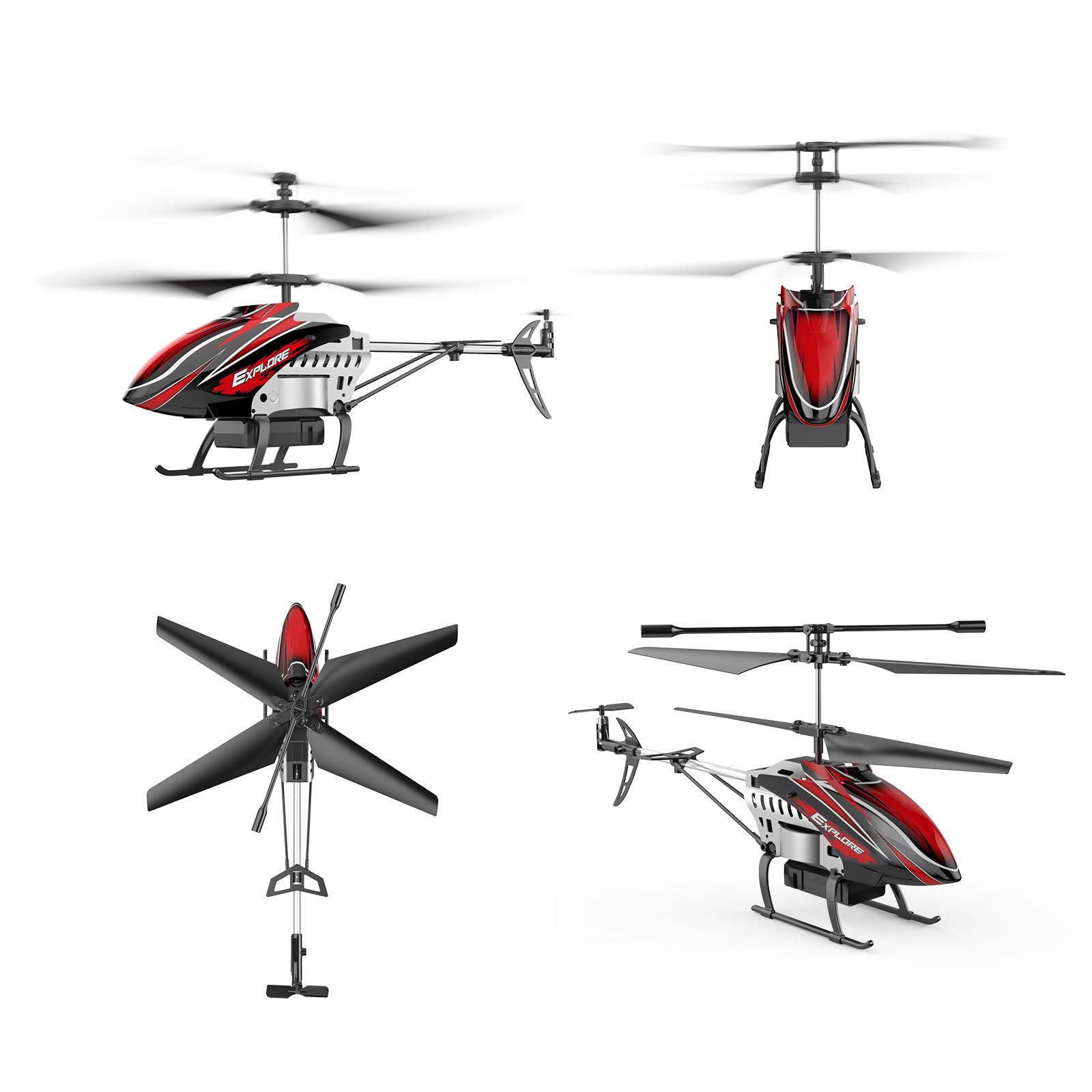 BUSSGO RC Helicopter, Remote Control Helicopter for Kids with 30Mins Flight(2 Batteries), 7+1 LED Light Modes, Altitude Hold, RC Toys for Boys Girls