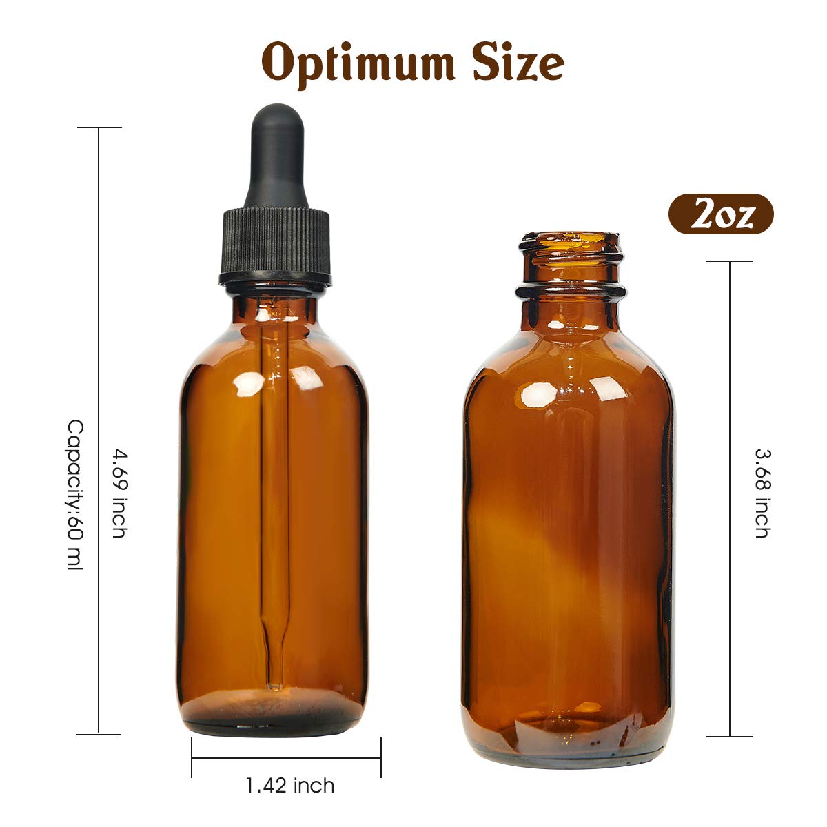 Eternal Moment 1 oz Eye Dropper Bottle(48 Pack), 30ml Amber Glass Bottles with Glass Eye Dropper for Essential Oils, Chemistry Lab Chemicals, Colognes & Perfumes