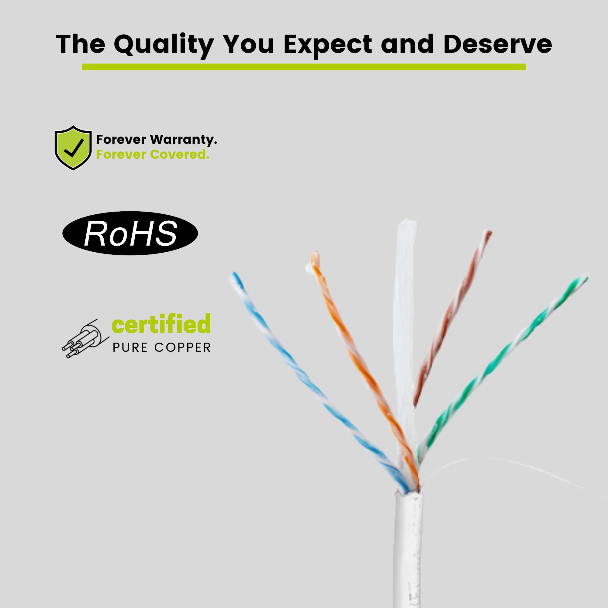 TRUE CABLE Cat6 Direct Burial Bulk Ethernet, Gel Filled, Unshielded, 500ft, Black, Outdoor OSP Jacket, Waterproof, UV Resistant, 23AWG Solid Bare Copper, 550MHz, PoE++ (4PPoE)