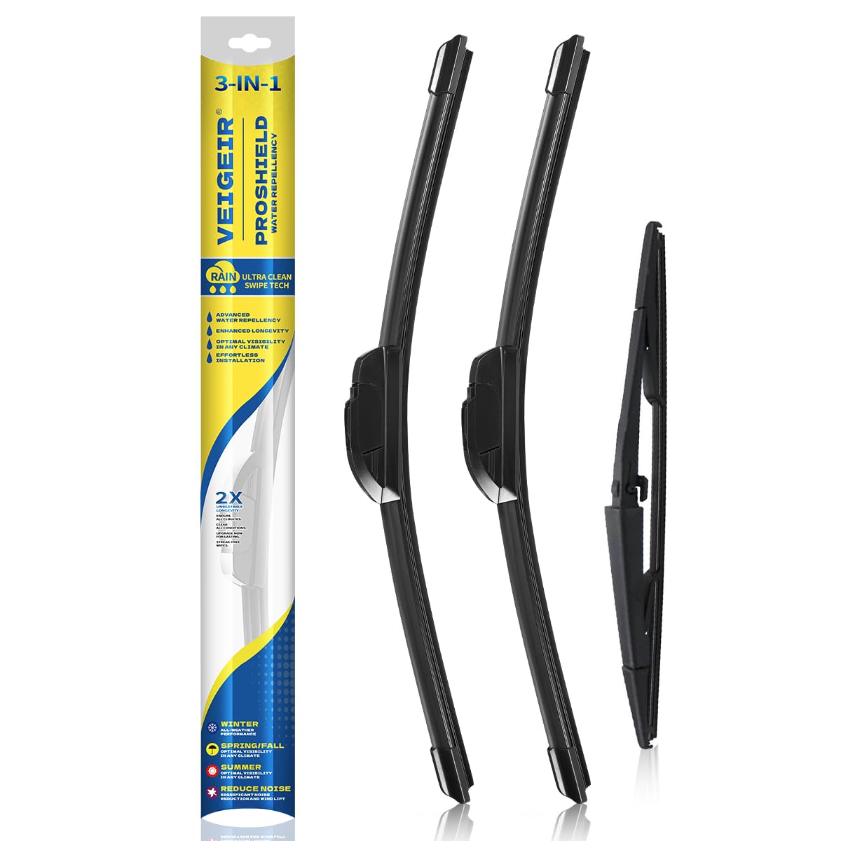 3 Pack Windshield Wiper Blades Compatible with Ford Escape 2008 2009 2010 2011 2012 Original Factory Quality Front Rear Wipers Blade Set for My Car - 20" 20" 12"