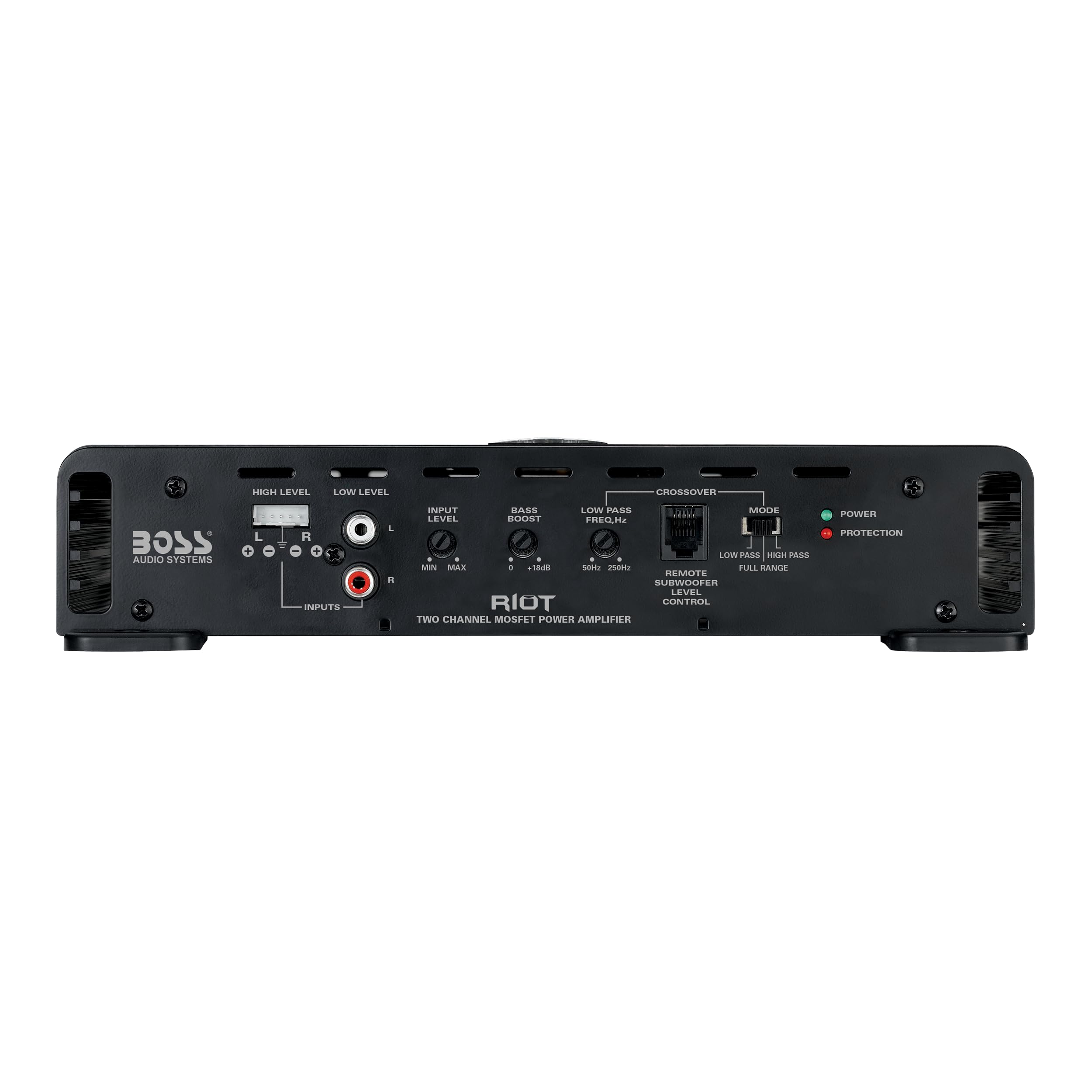 BOSS Audio Systems R1004 Riot Series 4 Channel Class A/B Car Amplifier - 400 High Output, IC (Integrated Circuit), Hook Up to Subwoofer for Bass