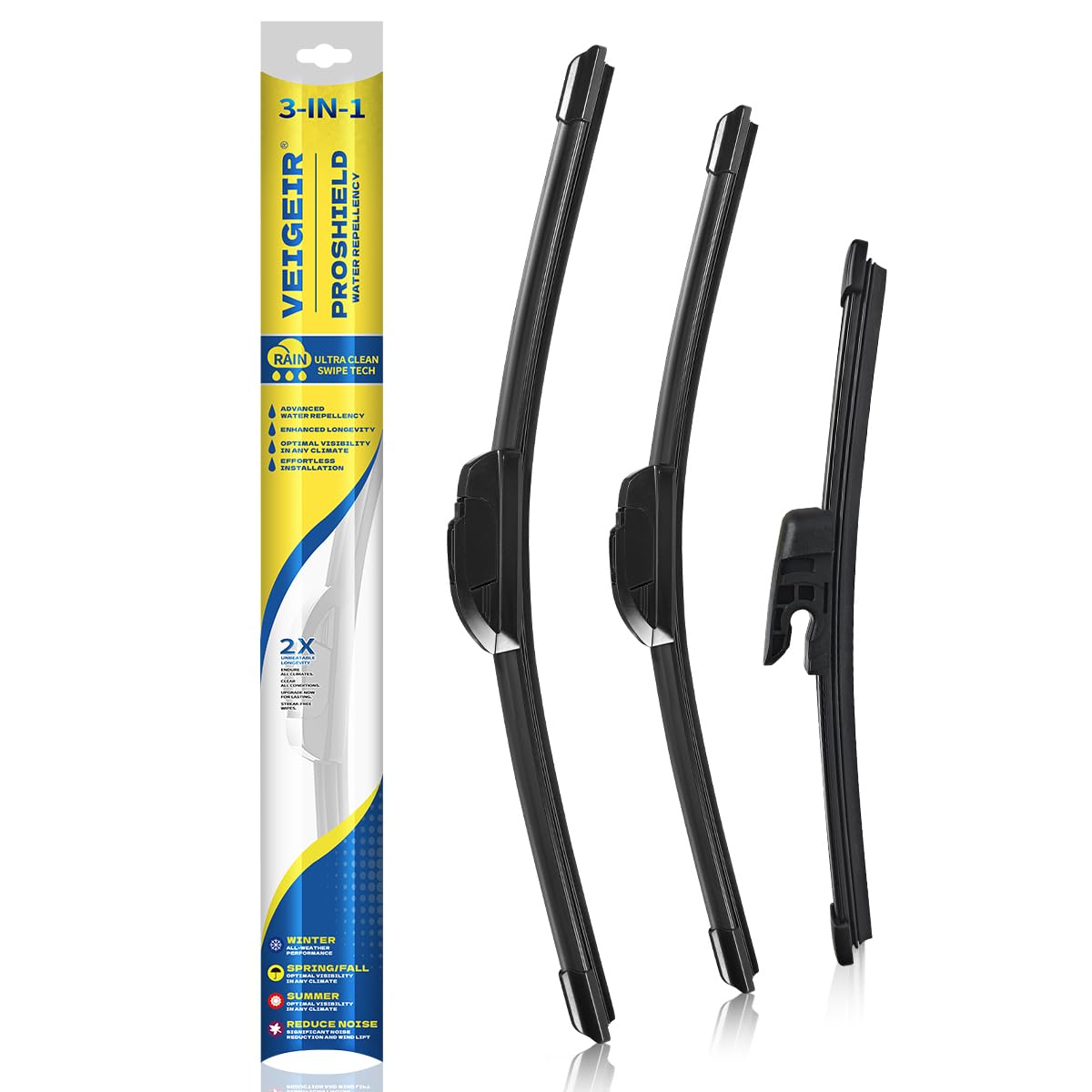 3 Pack Windshield Wiper Blades Compatible with Ford Escape 2008 2009 2010 2011 2012 Original Factory Quality Front Rear Wipers Blade Set for My Car - 20" 20" 12"