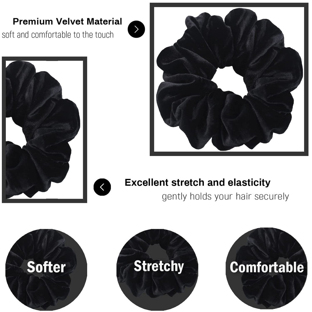 IVARYSS Extra Large Scrunchies for Women's Hair, Premium Satin Soft Jumbo Scrunchy, XL 6 inch Big Elastic Thick Band Hair Accessories, 4 Pack, Dots