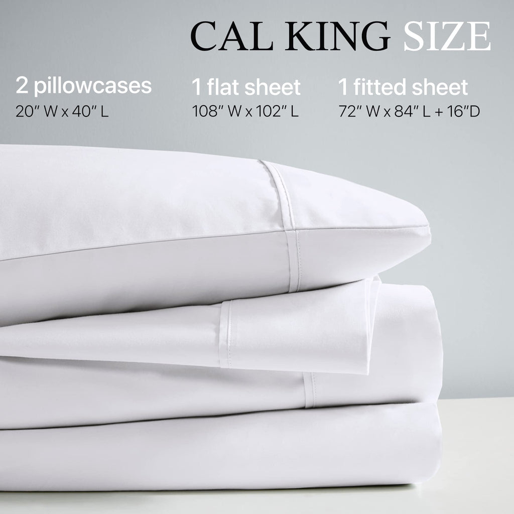 Beautyrest 1000 Thread Count, Solid Color Sheet Set, Elastic Deep Pocket, All Season, Breathable, HeiQ Smart Temperature, Soft Cotton Blend Bedding, Matching Pillowcase, King Ivory 4 Piece