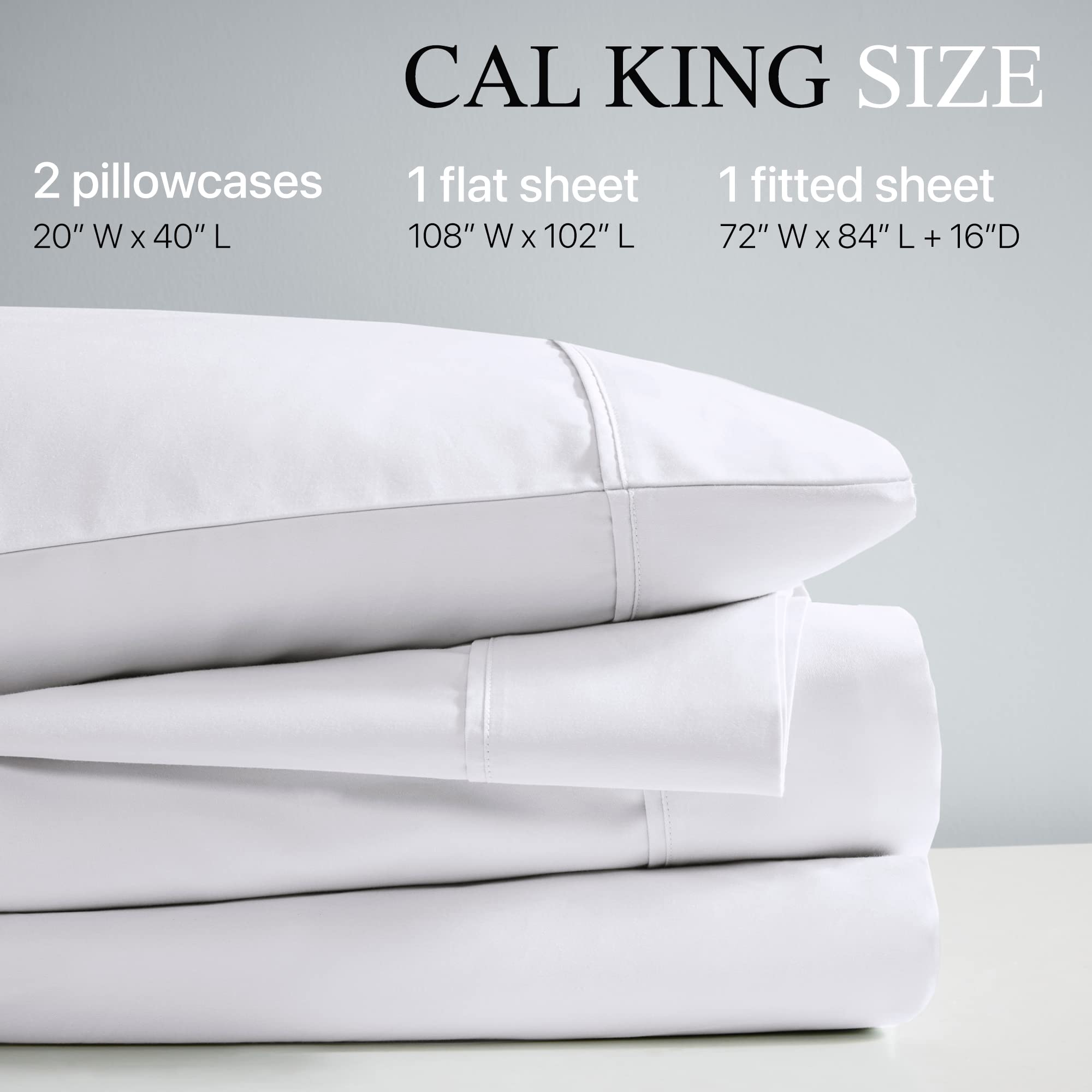 Beautyrest 1000 Thread Count, Solid Color Sheet Set, Elastic Deep Pocket, All Season, Breathable, HeiQ Smart Temperature, Soft Cotton Blend Bedding, Matching Pillowcase, King Ivory 4 Piece