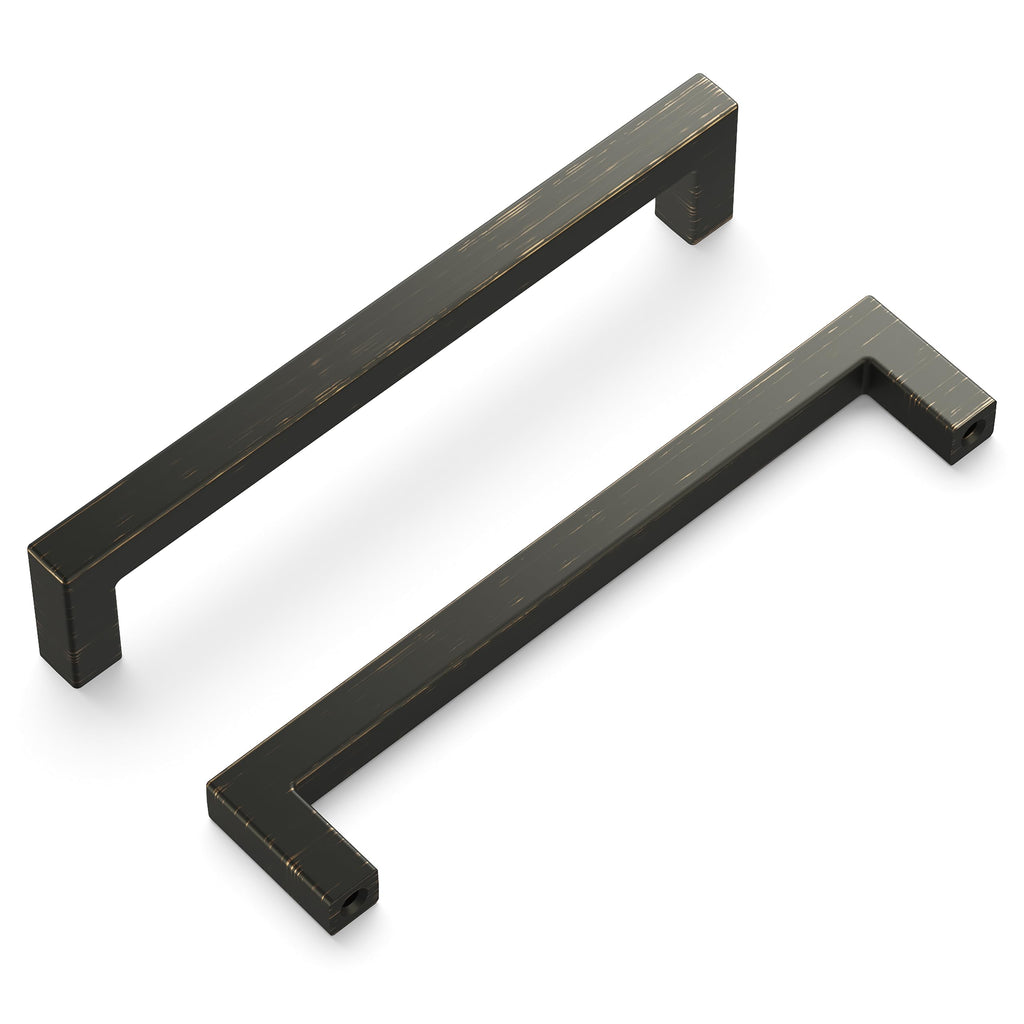 Hickory Hardware Solid Core Kitchen Cabinet Pulls, Luxury Cabinet Handles, Hardware for Doors & Dresser Drawers, 3 Inch Hole Center, Brushed Golden Brass, Skylight Collection (Pack of 1)