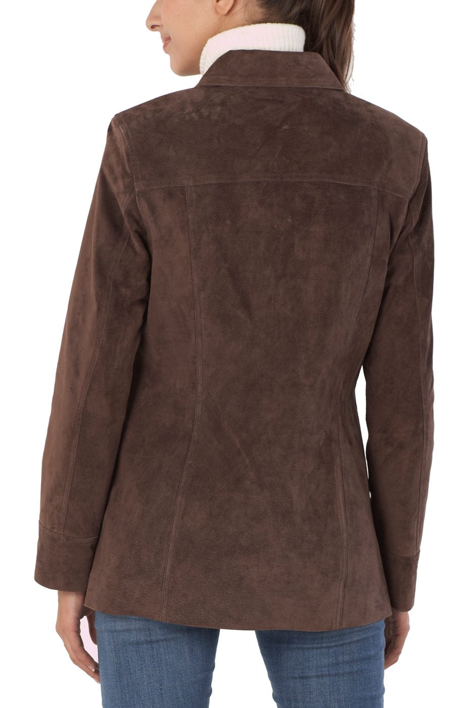 BGSD Women Anna Suede Leather Car Coat (Also available in Plus Size & Petite)