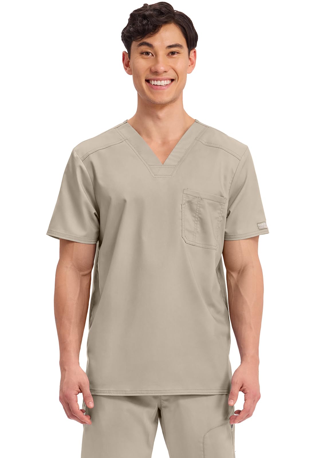Cherokee Scrub for Men's Tuckable V-Neck Top with 1 Chest Pocket, Pen Slot, Ultra Soft, Durable, 2-Way Stretch Fabric- WW690