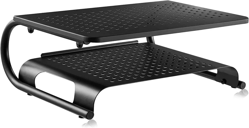 suptek Clamp-on 32 Inch Dual Monitor Desk Mount Riser Shelf Computer Stands for 2 Monitor,Laptop,Printer, Notebook,32.2” x 7.8” x 5.7”