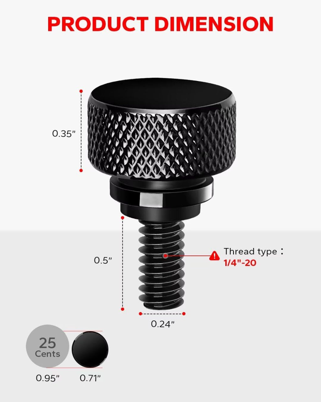 Amazicha Gloss Black 304 Stainless Steel Seat Bolt Screw Compatible with Harley Davidson 1996-2026