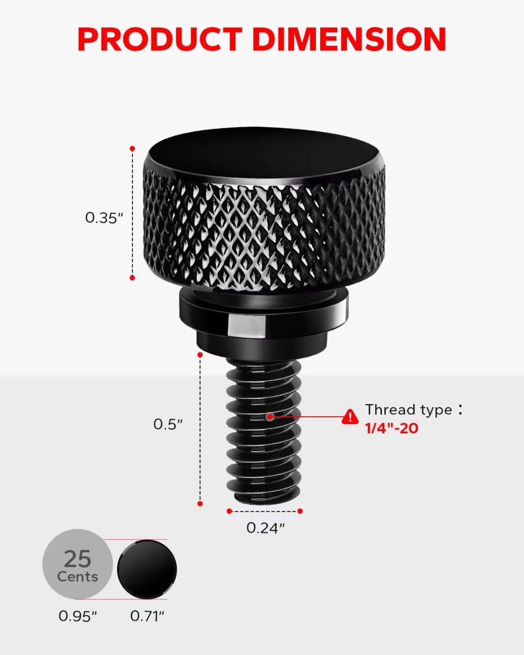 Amazicha Gloss Black 304 Stainless Steel Seat Bolt Screw Compatible with Harley Davidson 1996-2026