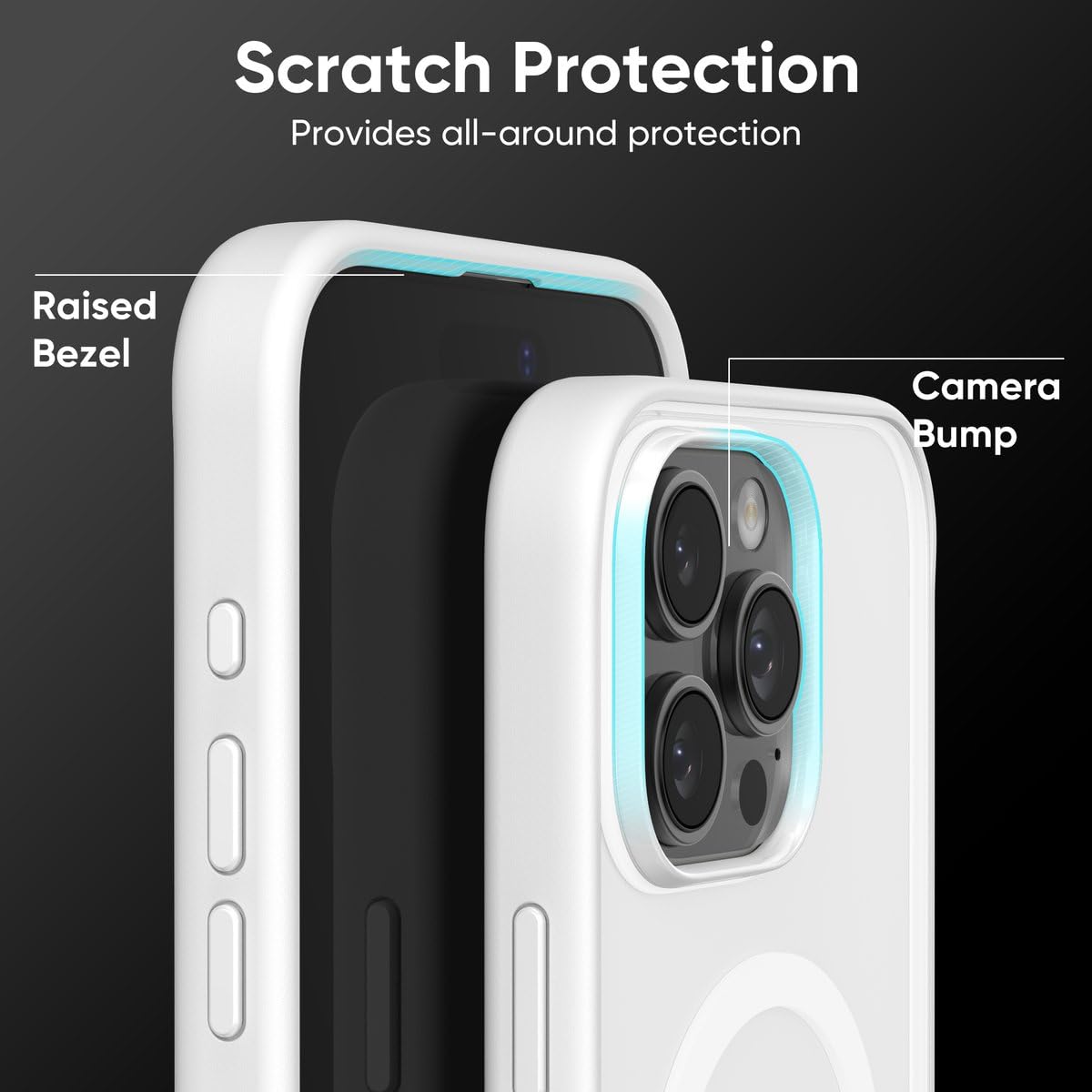 FLOLAB Surtect Tri-Fusion Magnetic for iPhone 16 Case Protective Slim Design Magsafe Compatible Military Grade - Black Clear