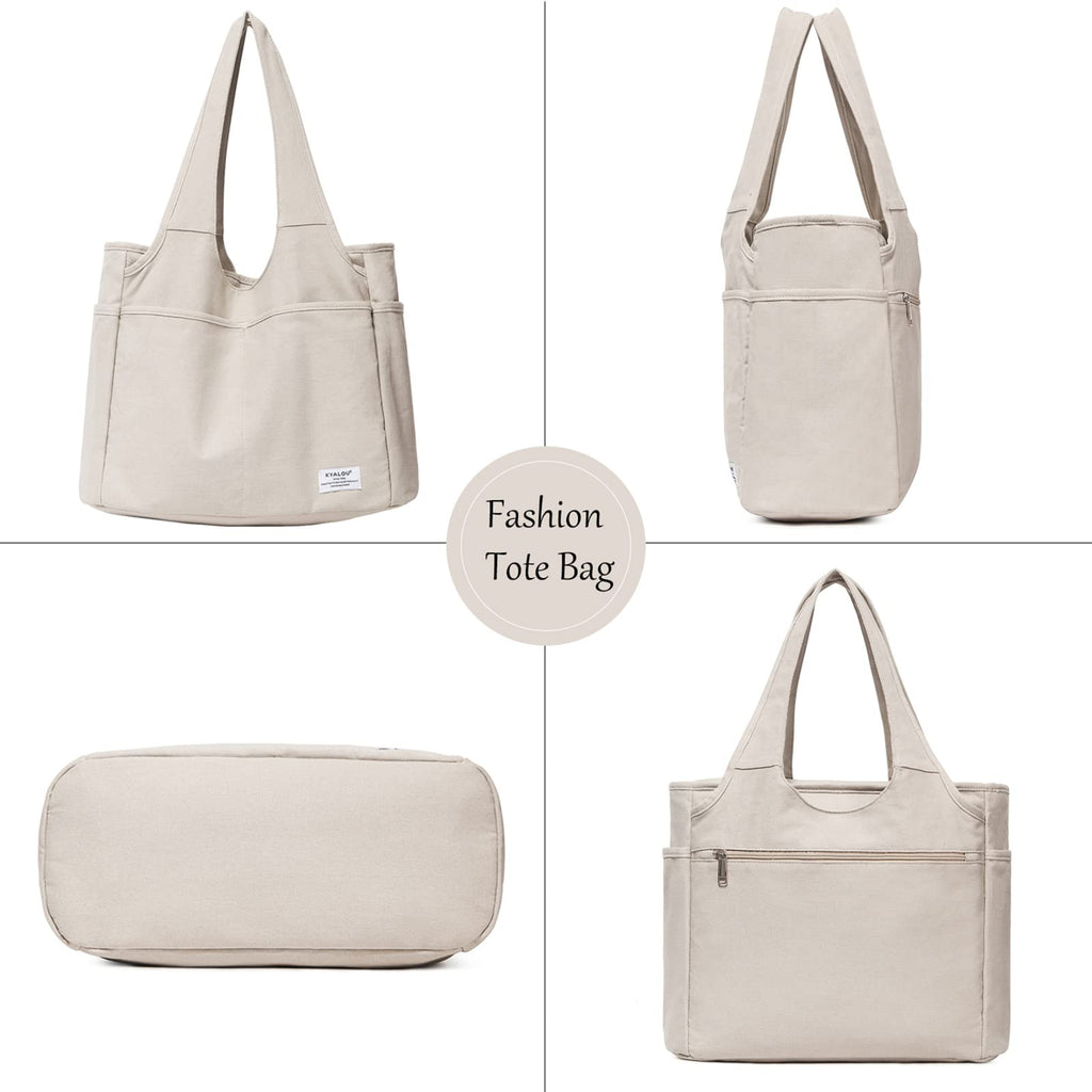 KYALOU Utility Large Tote Bag, Women Casual Shoulder Bags for Work School Gym Beach Travel Shopping Grocery | Utility