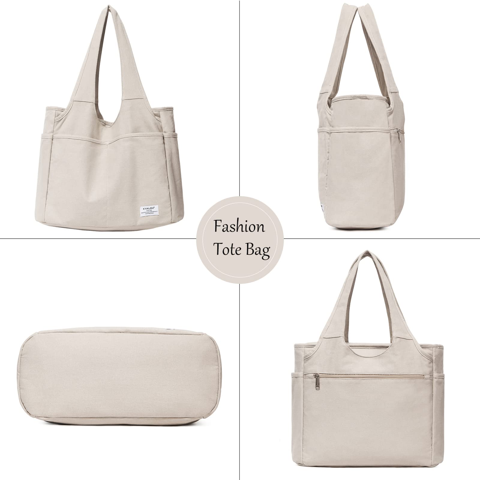 KYALOU Utility Large Tote Bag, Women Casual Shoulder Bags for Work School Gym Beach Travel Shopping Grocery | Utility