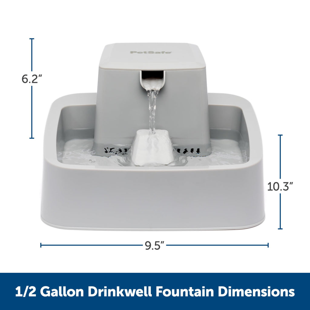 PetSafe Oasys 1 Gallon (128 Ounce) Pet Fountain - Cat or Small to Medium Breed Dog Water Fountain - Dishwasher Safe Filtered Water Dispenser with Flow Control - Filters Included - Easy to Clean