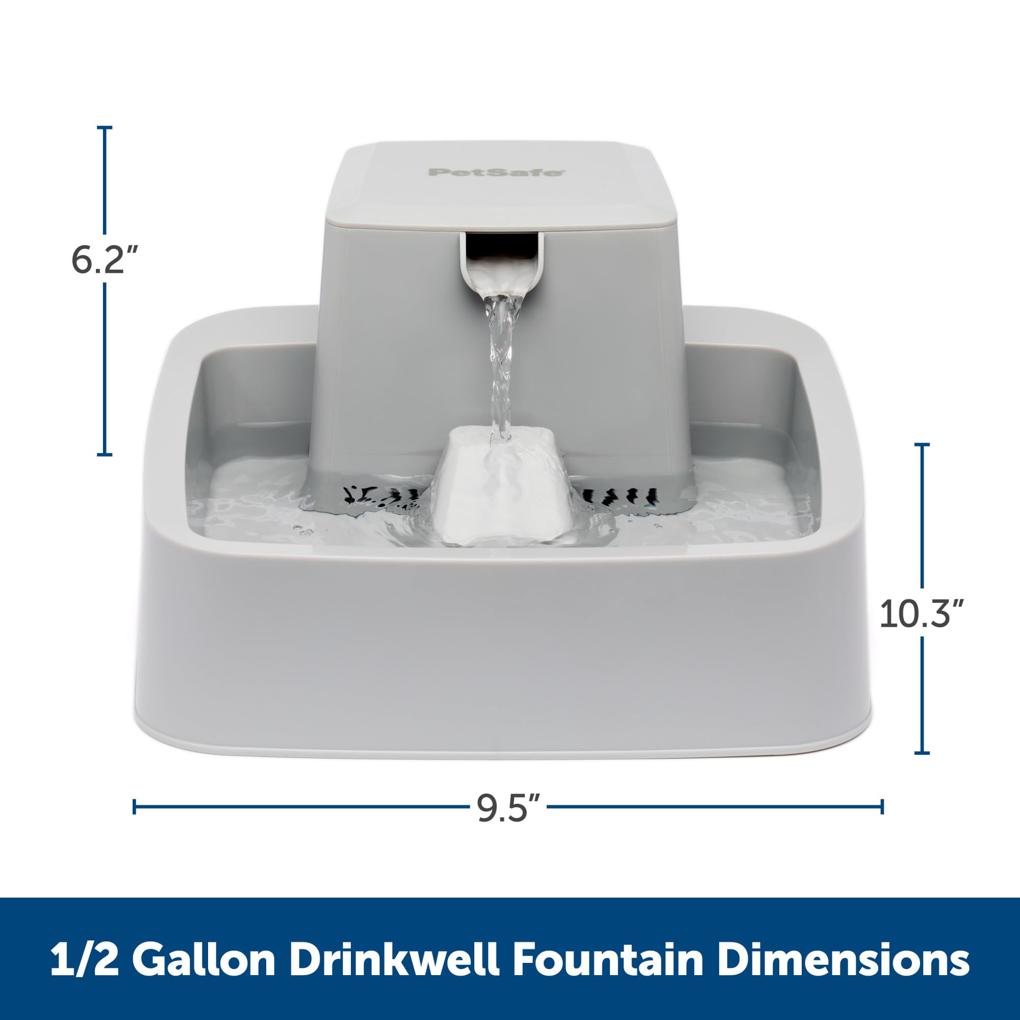 PetSafe Oasys 1 Gallon (128 Ounce) Pet Fountain - Cat or Small to Medium Breed Dog Water Fountain - Dishwasher Safe Filtered Water Dispenser with Flow Control - Filters Included - Easy to Clean