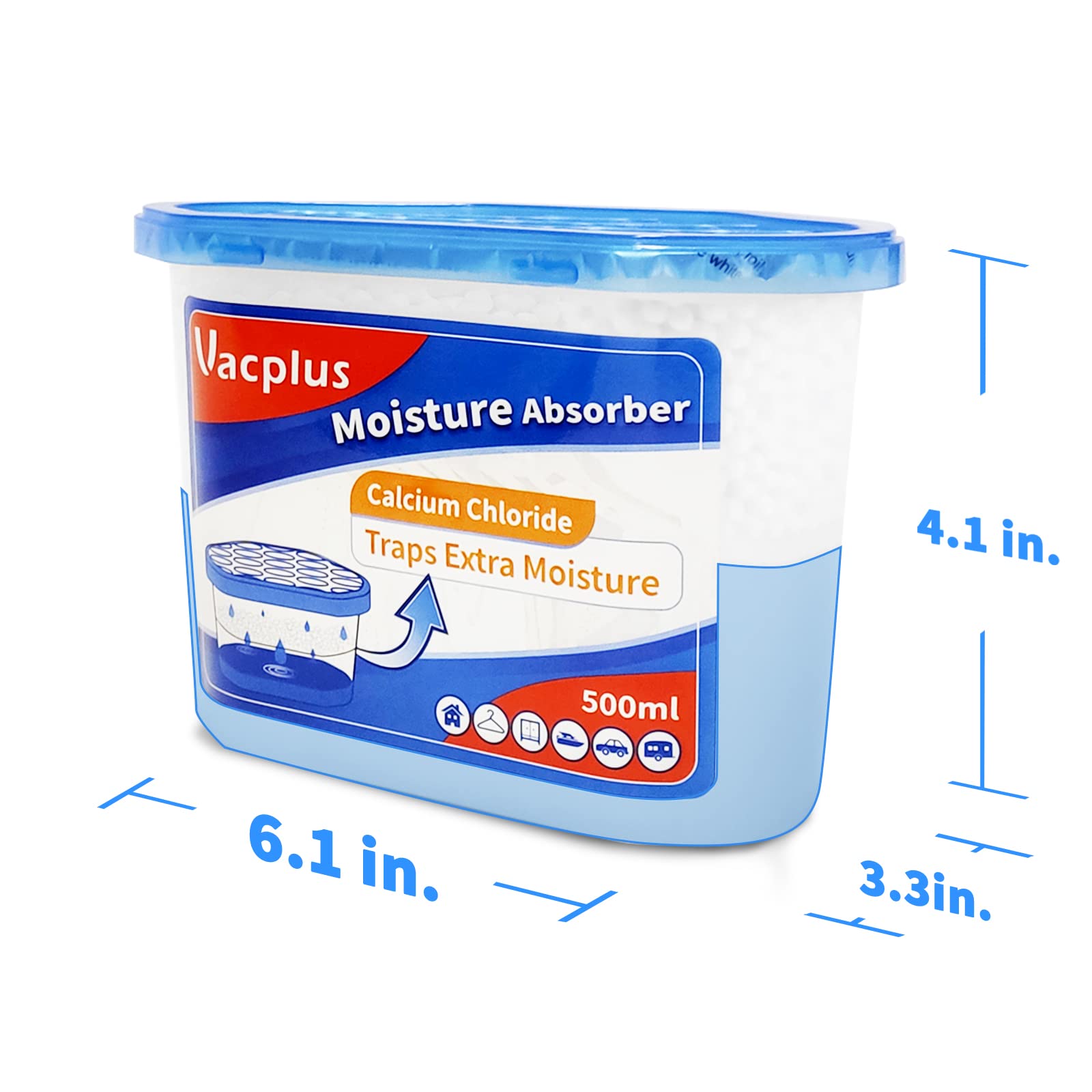 Vacplus Moisture Absorbers, 10.5 Oz Humidity Absorber Boxes Attracts Extra Moisture from Your Bathroom, Closet, Kitchen & Study, Dehumidifier, Odor Eliminator for Closet (Fragrance Free), 12 Packs