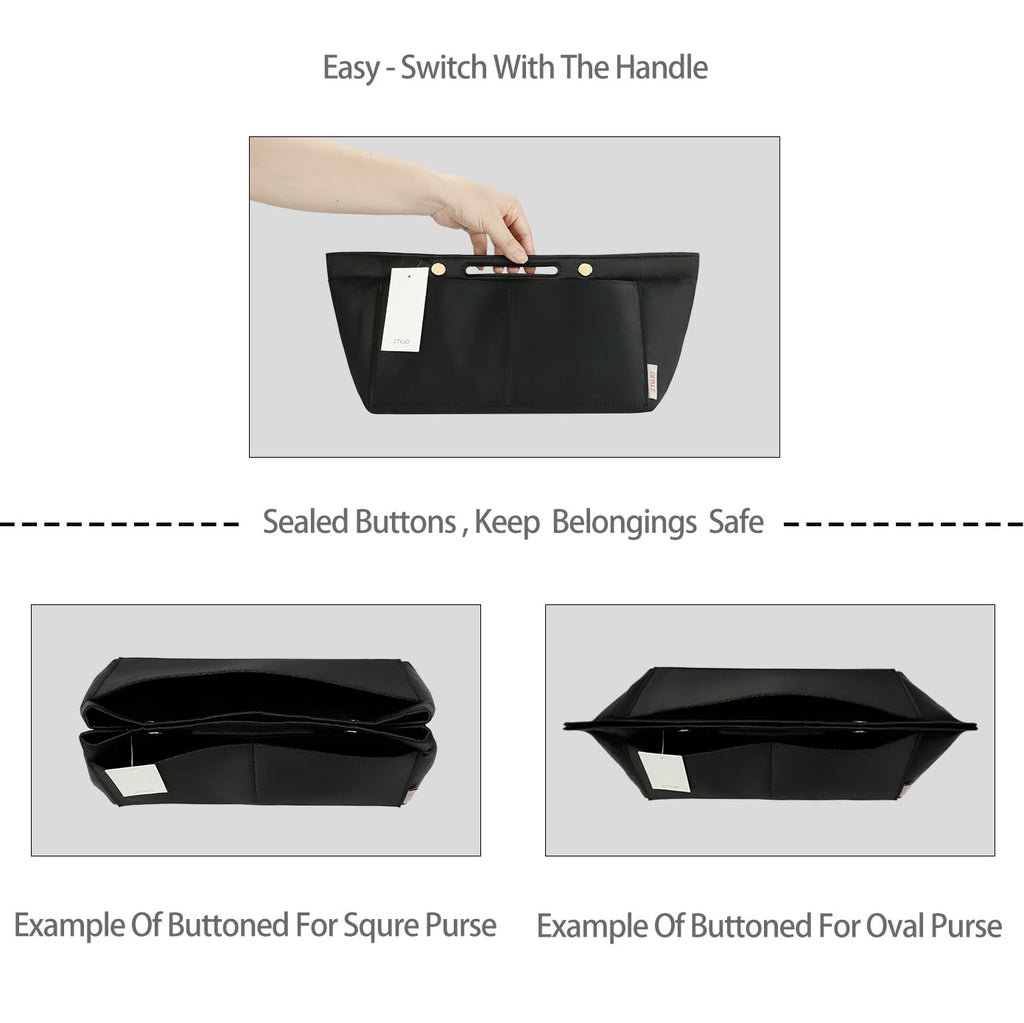 ZTUJO Purse Organizer Insert For Handbag & Tote Shaper,Tote Bag Organizer Insert For Speedy Neverful, 6 Sizes(Small, Silky Brown)