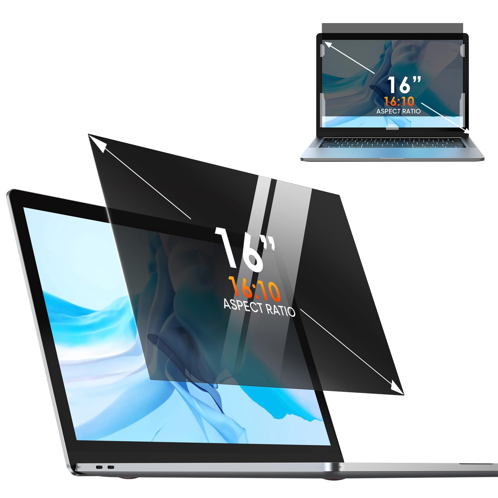Yamaya 2Pcs Computer Monitor Privacy Screen 23 Inch, Removable 16:9 Aspect Anti Glare Blue Light Computer Monitor Privacy Filter Screen Protector for 23 Inch Widescreen Monitor