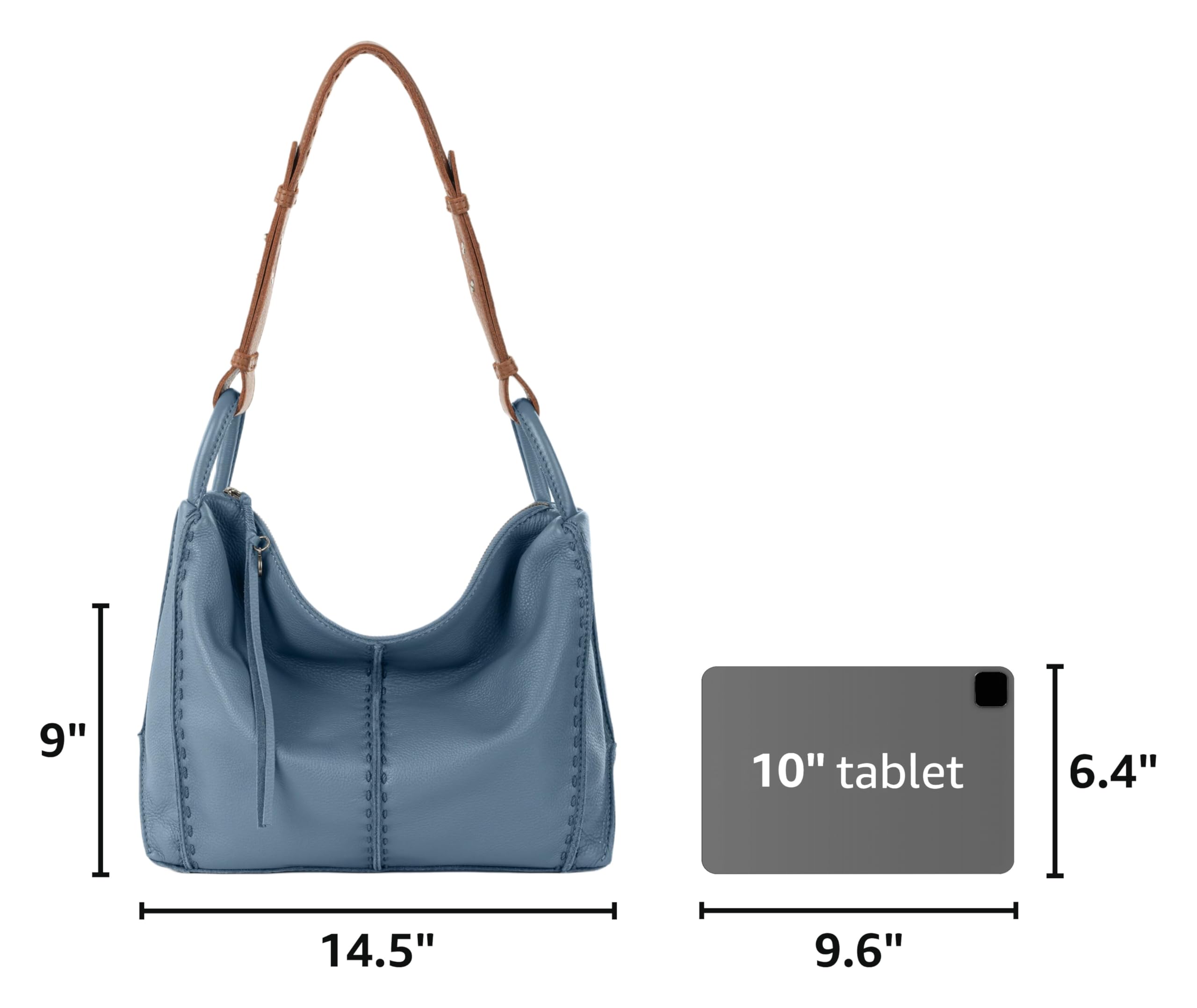 The Sak Los Feliz Hobo Purse - Premium Large Leather Women's Handbag for Everyday & Travel - Durable Purse With Zipper Pocket