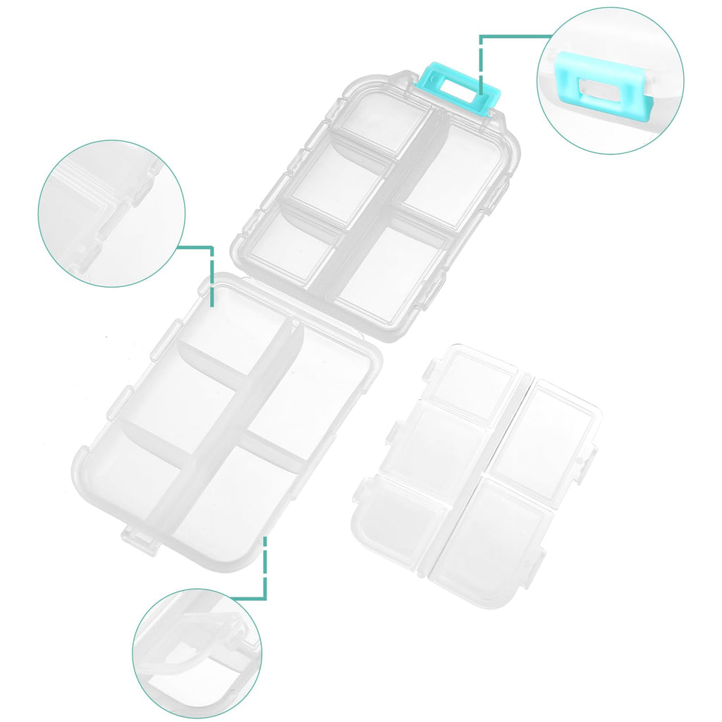 1Pack Travel Pill Organizer - 10 Compartments Pill Case, Compact and Portable Pill Box, Perfect for On-The-Go Storage, Pill Holder for Purse Blue