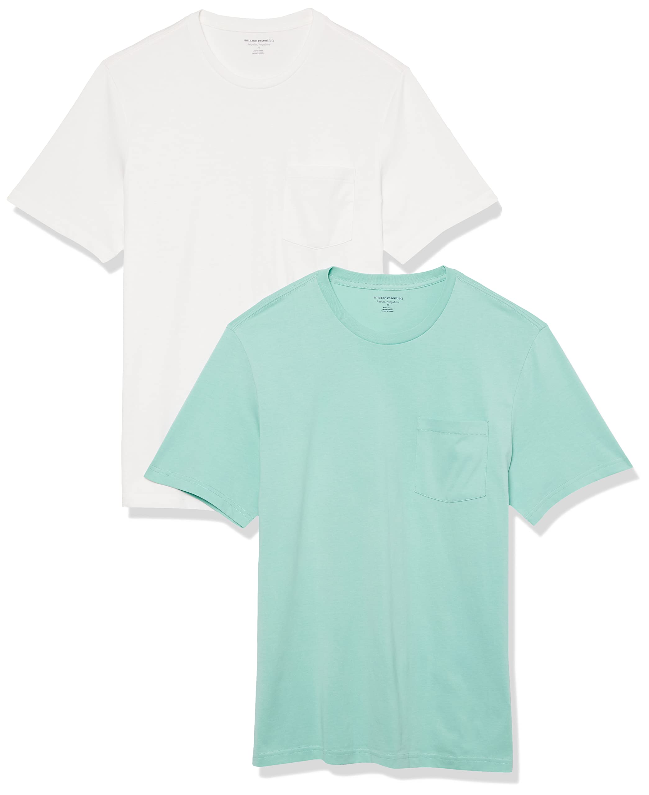 Amazon Essentials Men's Short-Sleeve Crewneck Pocket T-Shirts, Pack of 2