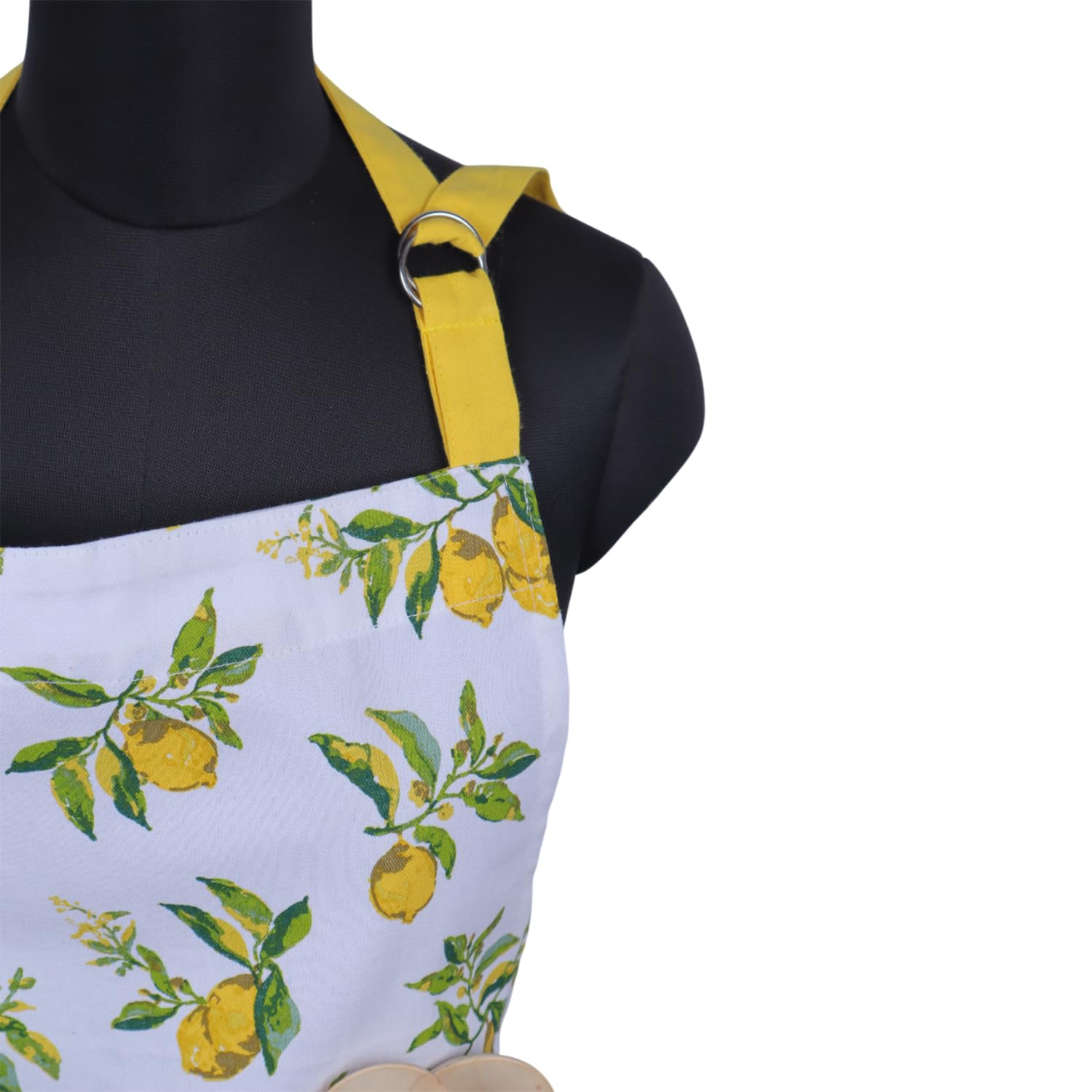 AMOUR INFINI Cotton Aprons for Women with Pocket, Adjustable Strap & Waist Ties - Washable Aprons for Baking, Cooking, Gardening (27.5 x 33 Inches - Blooming Floral)