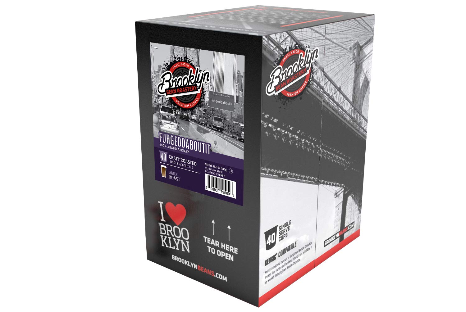 Brooklyn Beans Coffee Pods, Medium Roast Gourmet Variety Pack - Compatible with Keurig K Cup Brewers Including 2.0 Machines, 40 Count