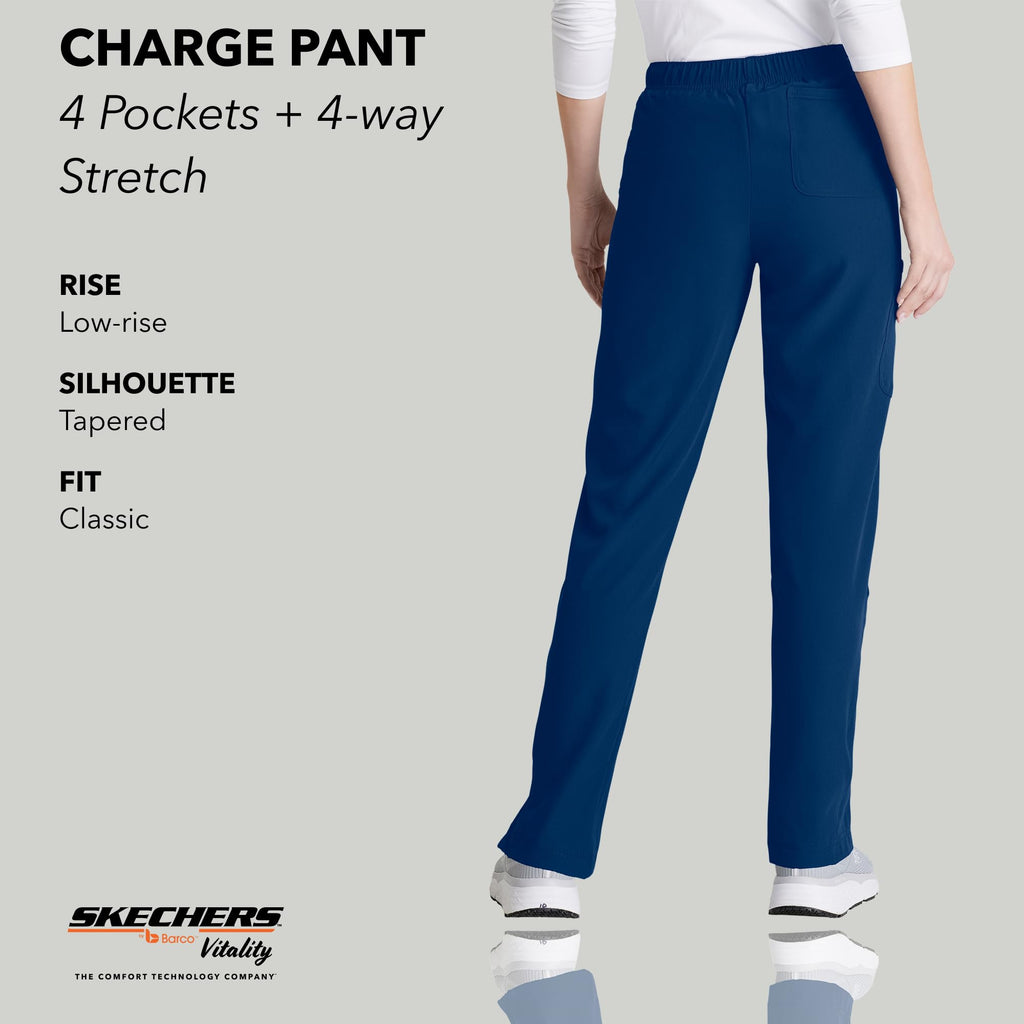 BARCO Skechers Vitality Charge Slim Fit Scrub Jogger for Women – Low-Rise Bottoms with Tapered Leg & 4-Way Stretch