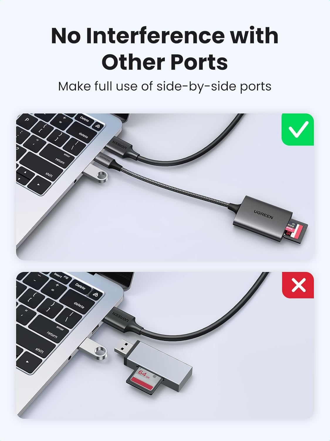UGREEN USB C SD 4.0 Card Reader, UHS-II Micro SD Card Reader Memory Card Reader Fast for SD Micro SD SDXC SDHC UHS-II & UHS-I Cards for iPhone 16/15 Pro Max MacBook Laptop Tablet Smartphone Android