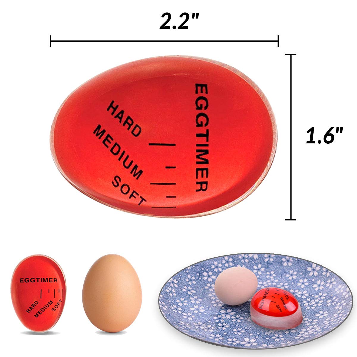 Lasubst Egg Timer for Boiling Eggs that Changes Color When Done, Blue