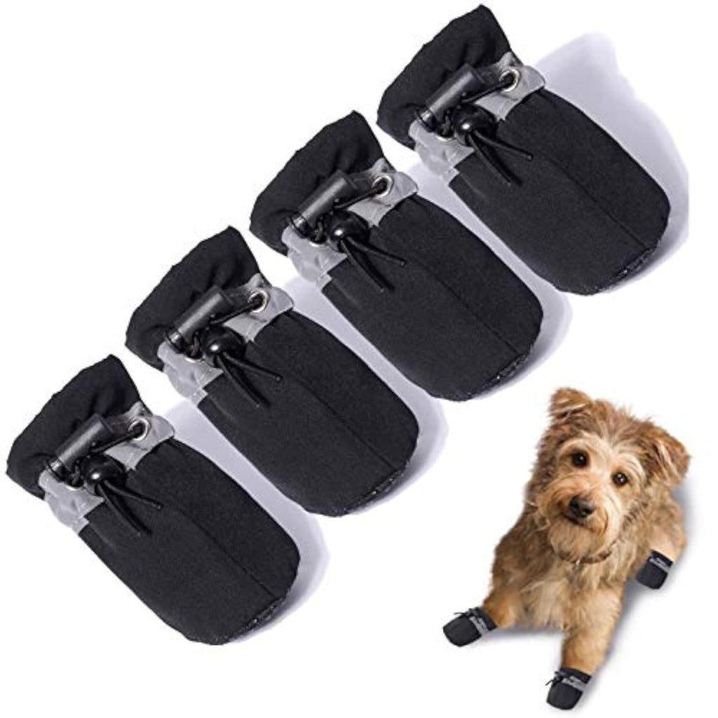 Dog Shoes for Hot Pavement, Summer Dog Boots & Paw Protector, Anti-Slip Sole Dog Booties with Reflective Straps Dog for Small Medium Dogs 4PCS (A-Pink, Size 3: 1.37"(Width))