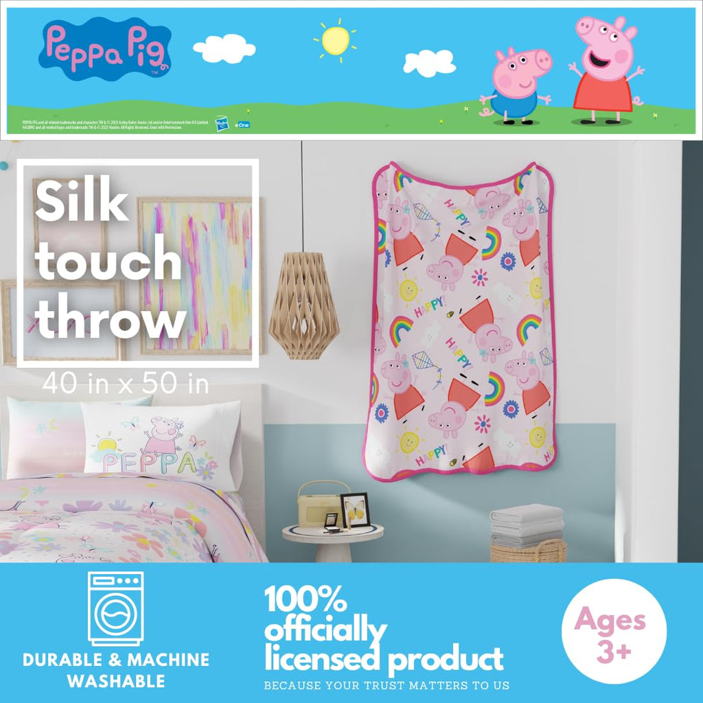 Barbie Kids Bedding Super Soft Cozy Silk Touch Throw, 40 in x 50 in, (Officially Licensed Product) By Franco