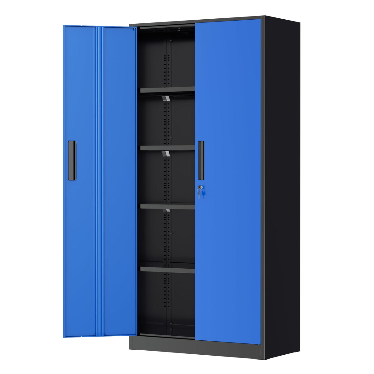 Greenvelly Metal Storage Cabinet, 36" Locking Storage Cabinet with Doors and Shelves, Lockable Storage Cabinets for Home Office, Utility Locker Cabinet, Steel Garage Cabinet with 2 Keys, Black
