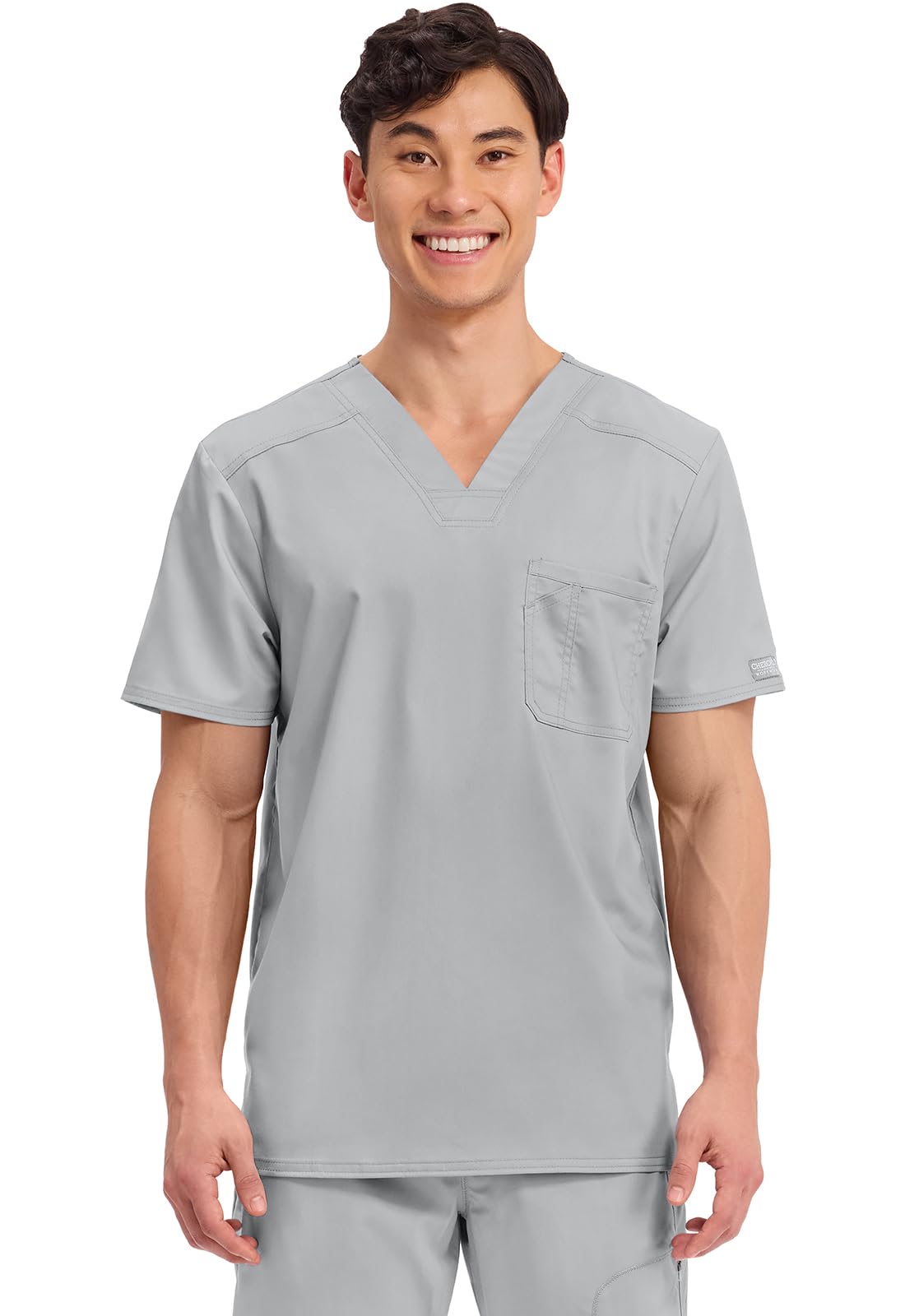 Cherokee Scrub for Men's Tuckable V-Neck Top with 1 Chest Pocket, Pen Slot, Ultra Soft, Durable, 2-Way Stretch Fabric- WW690