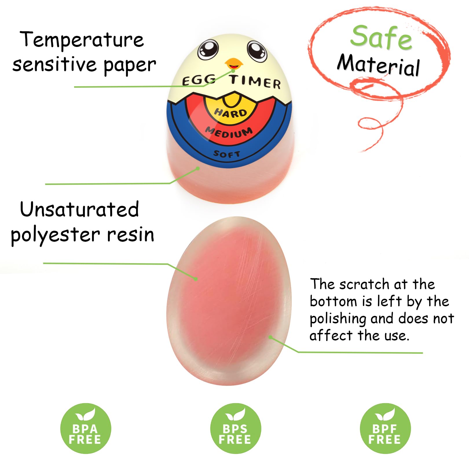 Lasubst Egg Timer for Boiling Eggs that Changes Color When Done, Blue