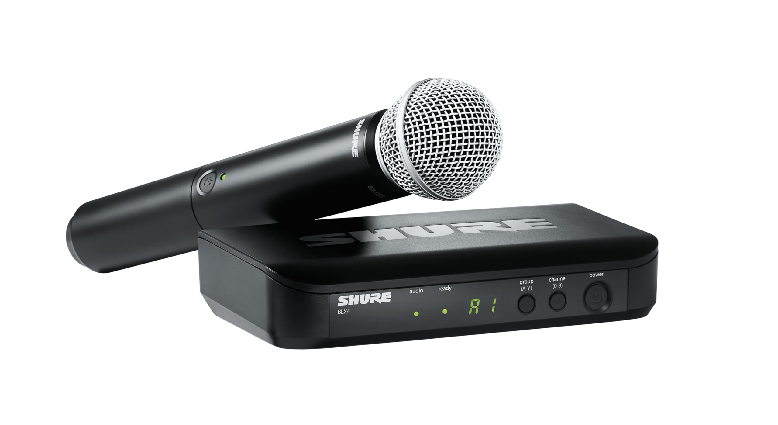 Shure BLX24/SM58 Wireless Microphone System - 14-Hour Battery Life, 300 ft Range, UHF | Includes SM58 Handheld Vocal Mic, Single Channel Receiver | H9 Band (BLX24/SM58-H9)