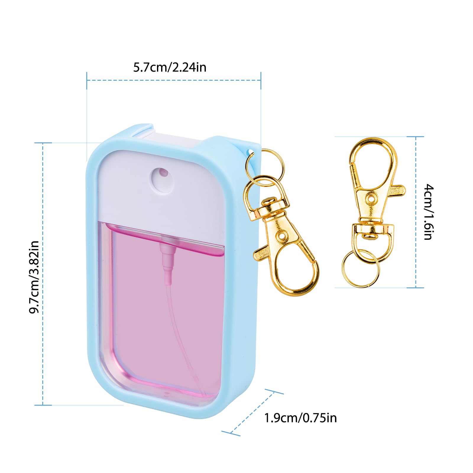 VANEST Silicone Case Compatible with Touchland Hand Sanitizer Spray, Protective Case with Keychain for Spray 1 fl oz